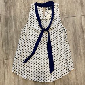 Anthropologie white and blue blouse